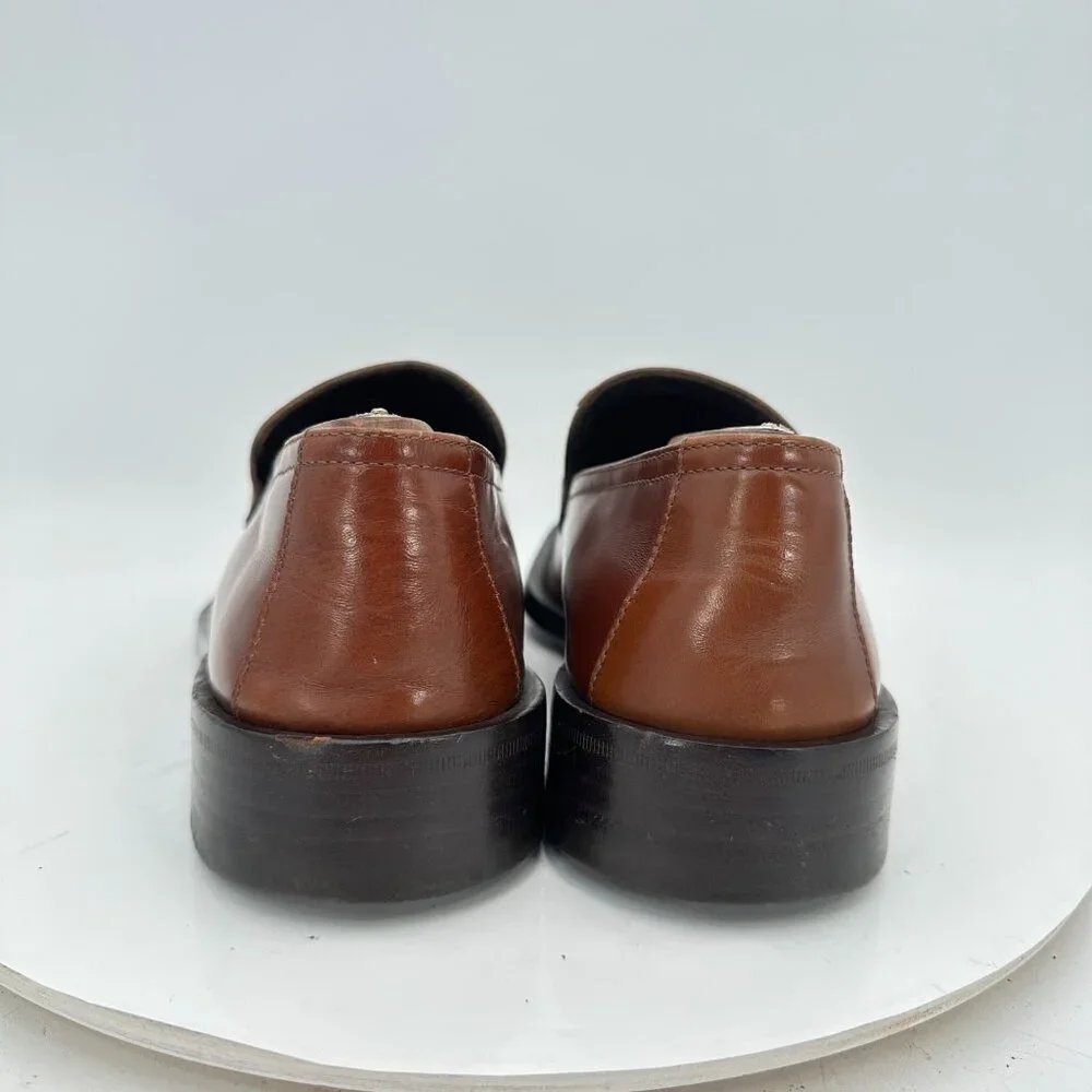 Gucci Men Size EU 40E US 6.5 Brown Leather Silver Horsebit Slip On Loafer Shoes